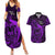 French Polynesia Bora Bora Couples Matching Summer Maxi Dress and Hawaiian Shirt Polynesian Shark Tattoo With Hibiscus Purple Version LT14 Purple - Polynesian Pride