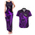 French Polynesia Bora Bora Couples Matching Tank Maxi Dress and Hawaiian Shirt Polynesian Shark Tattoo With Hibiscus Purple Version LT14 Purple - Polynesian Pride