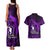 French Polynesia Bora Bora Couples Matching Tank Maxi Dress and Hawaiian Shirt Polynesian Shark Tattoo With Hibiscus Purple Version LT14 - Polynesian Pride