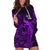 French Polynesia Bora Bora Hoodie Dress Polynesian Shark Tattoo With Hibiscus Purple Version LT14 Purple - Polynesian Pride