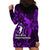 French Polynesia Bora Bora Hoodie Dress Polynesian Shark Tattoo With Hibiscus Purple Version LT14 - Polynesian Pride