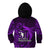 French Polynesia Bora Bora Kid Hoodie Polynesian Shark Tattoo With Hibiscus Purple Version LT14 - Polynesian Pride