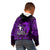 French Polynesia Bora Bora Kid Hoodie Polynesian Shark Tattoo With Hibiscus Purple Version LT14 - Polynesian Pride