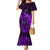 French Polynesia Bora Bora Mermaid Dress Polynesian Shark Tattoo With Hibiscus Purple Version LT14 Women Purple - Polynesian Pride