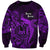 French Polynesia Bora Bora Sweatshirt Polynesian Shark Tattoo With Hibiscus Purple Version LT14 Unisex Purple - Polynesian Pride