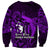 French Polynesia Bora Bora Sweatshirt Polynesian Shark Tattoo With Hibiscus Purple Version LT14 - Polynesian Pride