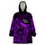 French Polynesia Bora Bora Wearable Blanket Hoodie Polynesian Shark Tattoo With Hibiscus Purple Version LT14 One Size Purple - Polynesian Pride