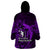 French Polynesia Bora Bora Wearable Blanket Hoodie Polynesian Shark Tattoo With Hibiscus Purple Version LT14 - Polynesian Pride