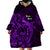 French Polynesia Bora Bora Wearable Blanket Hoodie Polynesian Shark Tattoo With Hibiscus Purple Version LT14 - Polynesian Pride