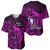 French Polynesia Bora Bora Baseball Jersey Polynesian Shark Tattoo With Hibiscus Pink Version LT14 - Polynesian Pride