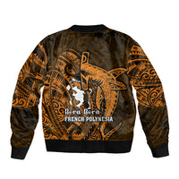 French Polynesia Bora Bora Bomber Jacket Polynesian Shark Tattoo With Hibiscus Red Version LT14 - Polynesian Pride