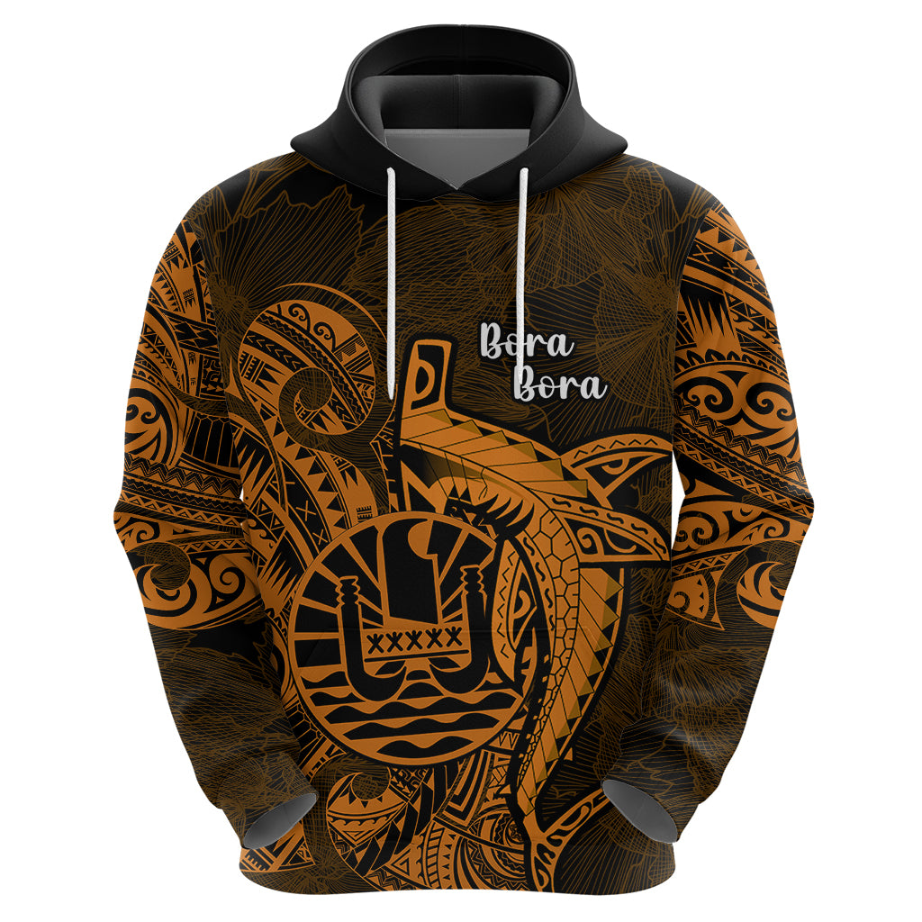 French Polynesia Bora Bora Hoodie Polynesian Shark Tattoo With Hibiscus Red Version LT14 - Polynesian Pride