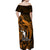 French Polynesia Bora Bora Off Shoulder Maxi Dress Polynesian Shark Tattoo With Hibiscus Red Version LT14 - Polynesian Pride