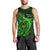 French Polynesia Bora Bora Men Tank Top Polynesian Shark Tattoo With Hibiscus Green Version LT14 - Polynesian Pride