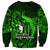 French Polynesia Bora Bora Sweatshirt Polynesian Shark Tattoo With Hibiscus Green Version LT14 - Polynesian Pride