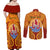 Personalised French Polynesia Couples Matching Off Shoulder Maxi Dress and Long Sleeve Button Shirts Coat Of Arms With Polynesian Plumeria LT14 - Polynesian Pride