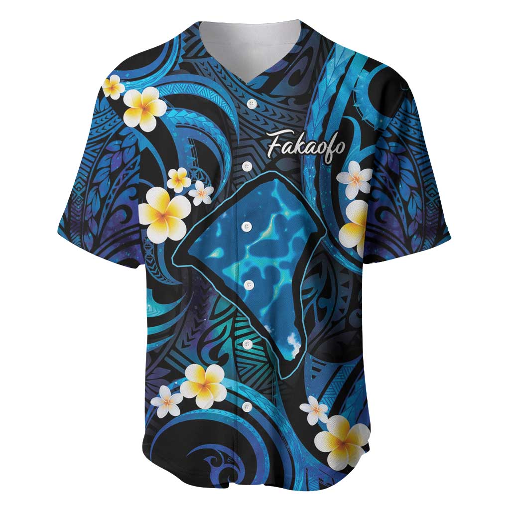 Tokelau Fakaofo Atoll Baseball Jersey Polynesian Tattoo Plumeria With Map