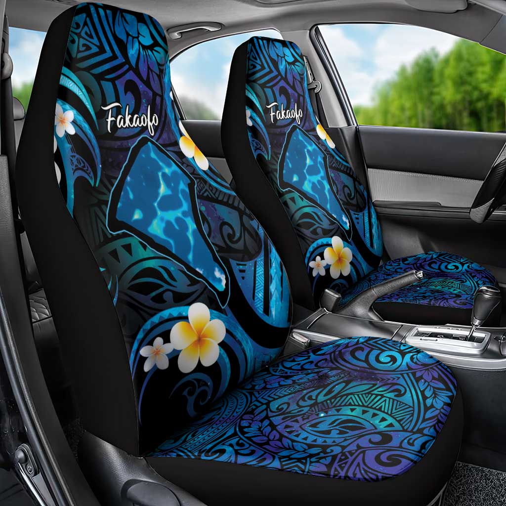 Tokelau Fakaofo Atoll Car Seat Cover Polynesian Tattoo Plumeria With Map