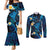 Tokelau Fakaofo Atoll Couples Matching Mermaid Dress and Long Sleeve Button Shirt Polynesian Tattoo Plumeria With Map