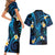 Tokelau Fakaofo Atoll Couples Matching Short Sleeve Bodycon Dress and Hawaiian Shirt Polynesian Tattoo Plumeria With Map