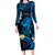 Tokelau Fakaofo Atoll Family Matching Long Sleeve Bodycon Dress and Hawaiian Shirt Polynesian Tattoo Plumeria With Map