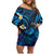 Tokelau Fakaofo Atoll Family Matching Off Shoulder Short Dress and Hawaiian Shirt Polynesian Tattoo Plumeria With Map