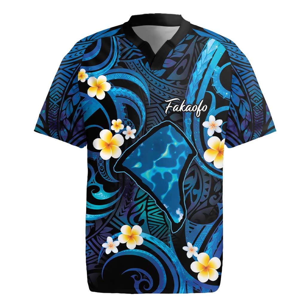 Tokelau Fakaofo Atoll Rugby Jersey Polynesian Tattoo Plumeria With Map