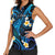 Tokelau Fakaofo Atoll Women Sleeveless Polo Shirt Polynesian Tattoo Plumeria With Map