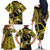 Tokelau Atafu Atoll Family Matching Off The Shoulder Long Sleeve Dress and Hawaiian Shirt Polynesian Tattoo Plumeria With Map