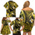 Tokelau Atafu Atoll Family Matching Off Shoulder Short Dress and Hawaiian Shirt Polynesian Tattoo Plumeria With Map