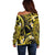 Tokelau Atafu Atoll Off Shoulder Sweater Polynesian Tattoo Plumeria With Map