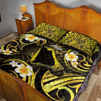 Tokelau Atafu Atoll Quilt Bed Set Polynesian Tattoo Plumeria With Map