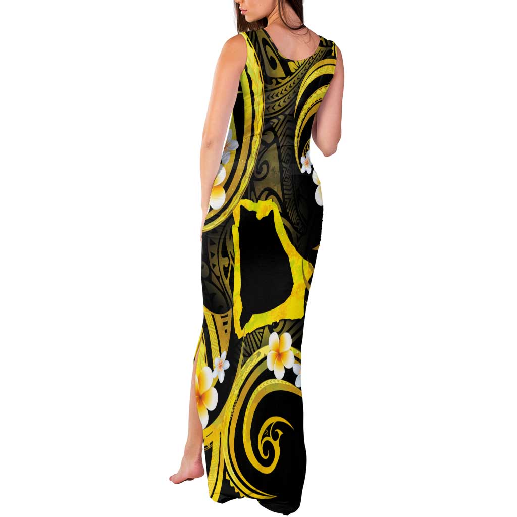 Tokelau Atafu Atoll Tank Maxi Dress Polynesian Tattoo Plumeria With Map