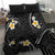 Black And Gray Bedding Set Curves Polynesian Tattoo Mix Plumeria Flowers