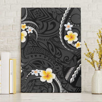 Black And Gray Canvas Wall Art Curves Polynesian Tattoo Mix Plumeria Flowers LT14 Without Frame Gray - Polynesian Pride