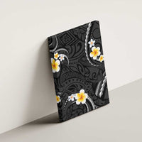 Black And Gray Canvas Wall Art Curves Polynesian Tattoo Mix Plumeria Flowers LT14 - Polynesian Pride