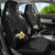 Black And Gray Car Seat Cover Curves Polynesian Tattoo Mix Plumeria Flowers