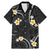 Black And Gray Family Matching Mermaid Dress and Hawaiian Shirt Curves Polynesian Tattoo Mix Plumeria Flowers