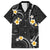 Black And Gray Family Matching Off Shoulder Maxi Dress and Hawaiian Shirt Curves Polynesian Tattoo Mix Plumeria Flowers