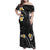 Black And Gray Family Matching Off Shoulder Maxi Dress and Hawaiian Shirt Curves Polynesian Tattoo Mix Plumeria Flowers