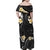 Black And Gray Family Matching Off Shoulder Maxi Dress and Hawaiian Shirt Curves Polynesian Tattoo Mix Plumeria Flowers