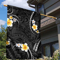 Black And Gray Garden Flag Curves Polynesian Tattoo Mix Plumeria Flowers LT14 - Polynesian Pride