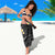 Black And Gray Sarong Curves Polynesian Tattoo Mix Plumeria Flowers