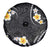 Black And Gray Spare Tire Cover Curves Polynesian Tattoo Mix Plumeria Flowers