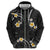 Black And Gray Zip Hoodie Curves Polynesian Tattoo Mix Plumeria Flowers