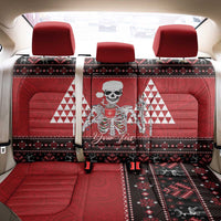 Personalized Hawaii Skull Christmas Back Car Seat Cover Mele Kalikimaka Hawaiian Kakau - Polynesian Pride
