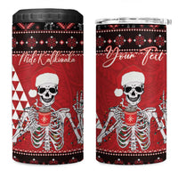 Personalized Hawaii Skull Christmas 4 in 1 Can Cooler Tumbler Mele Kalikimaka Hawaiian Kakau - Polynesian Pride