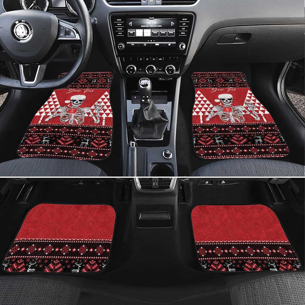 Personalized Hawaii Skull Christmas Car Mats Mele Kalikimaka Hawaiian Kakau - Polynesian Pride