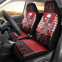 Personalized Hawaii Skull Christmas Car Seat Cover Mele Kalikimaka Hawaiian Kakau - Polynesian Pride