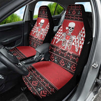 Personalized Hawaii Skull Christmas Car Seat Cover Mele Kalikimaka Hawaiian Kakau - Polynesian Pride
